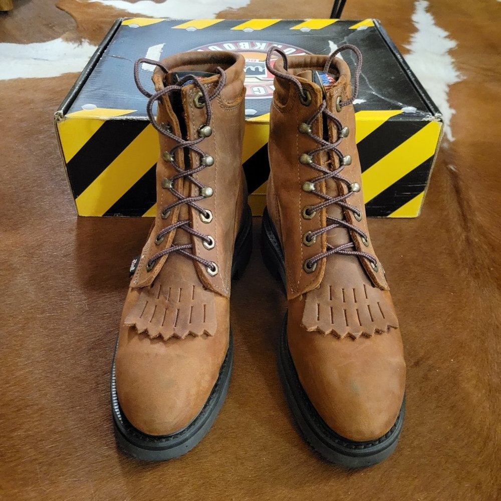 Justin 6" Aged Bark Steel Toe Boots